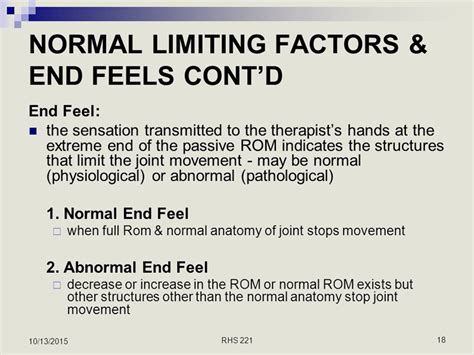 end feel test